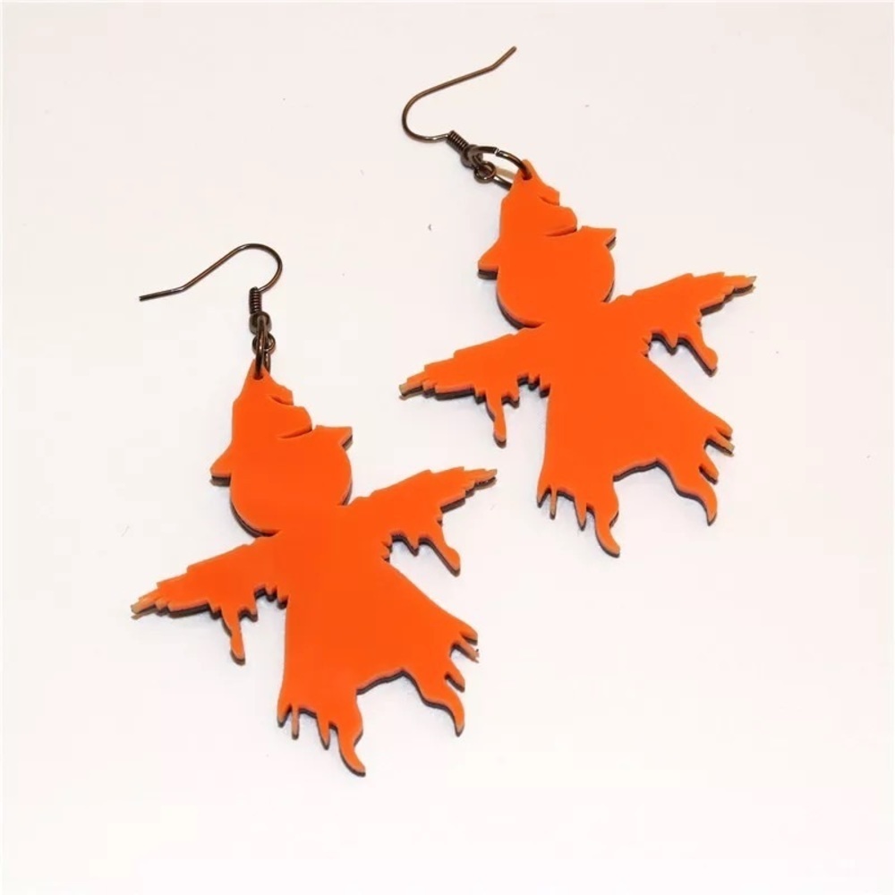 Jack-o’-Lantern Halloween Dangle Earrings - Picture 4 of 5